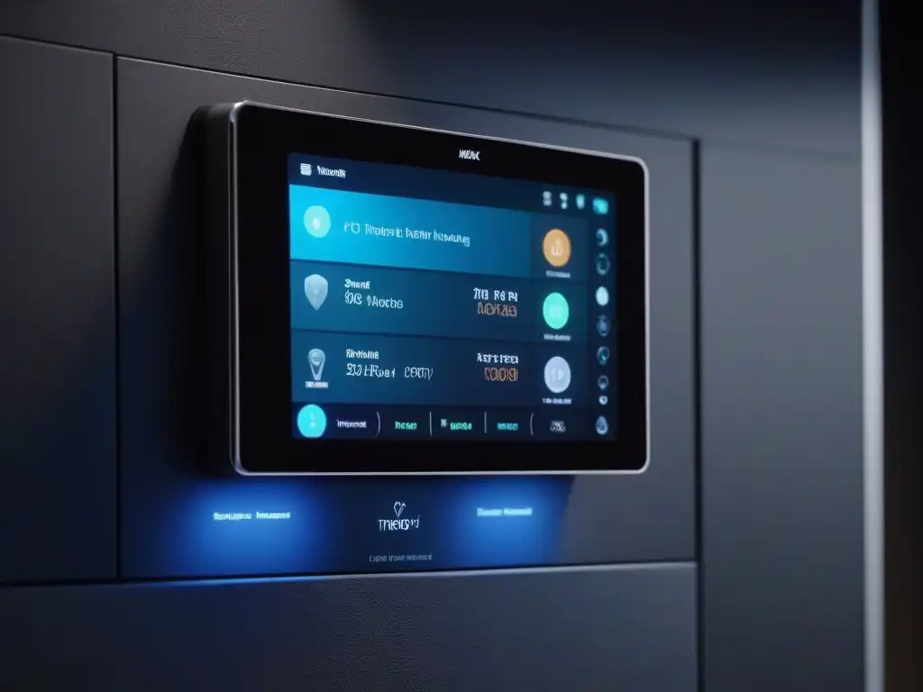 Panel de control domótico ultramoderno en 8k Panel de control de hogar inteligente de alta gama con tecnología futurista y beneficios tecnología hogar alta gama