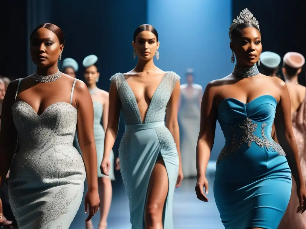 Desfile de moda inclusivo: diversidad en alta costura Una pasarela de alta costura para todos cuerpos: diversidad y elegancia en un desfile moderno y empoderador
