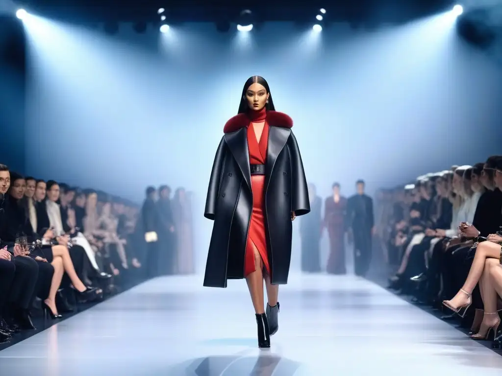 Desfile Armani: Moda inclusiva y diversidad en la pasarela Una pasarela futurista iluminada resalta modelos de distintos tamaños y etnias luciendo la última colección inclusiva de Armani