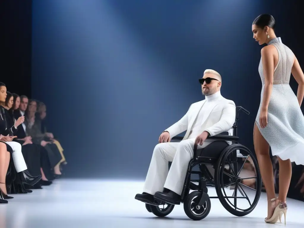 Una pasarela futurista con moda adaptativa inclusiva y diversa