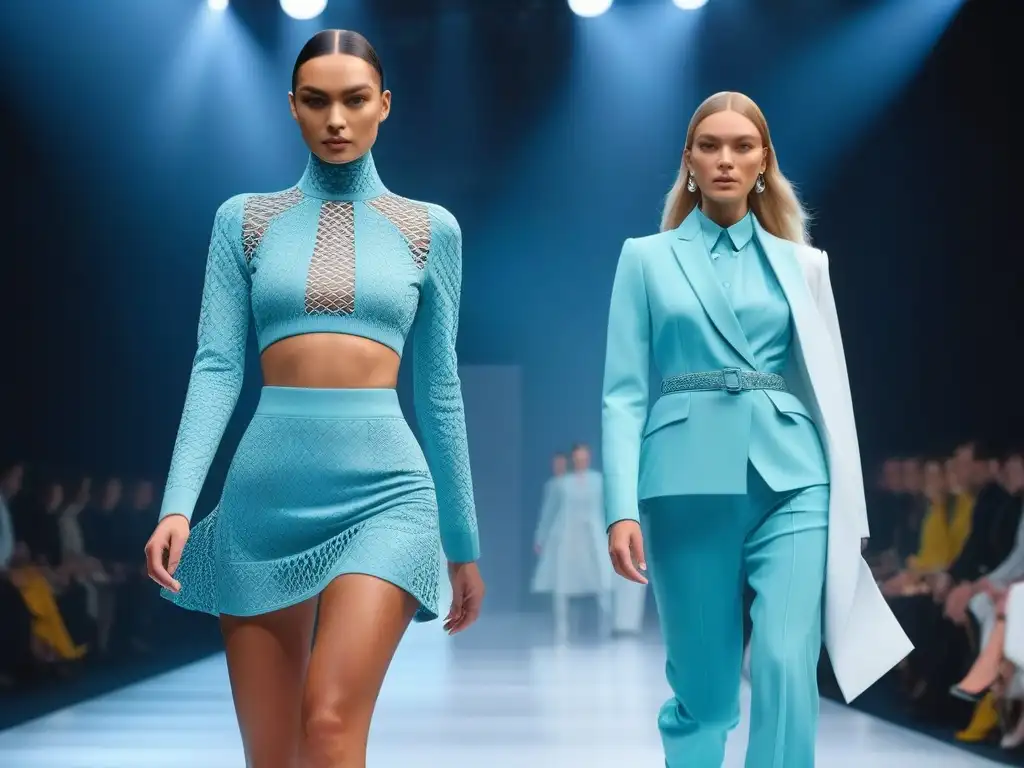 Desfile de moda adaptativa: estilo y tecnología en armonía Una pasarela futurista con moda adaptativa tendencias futuras