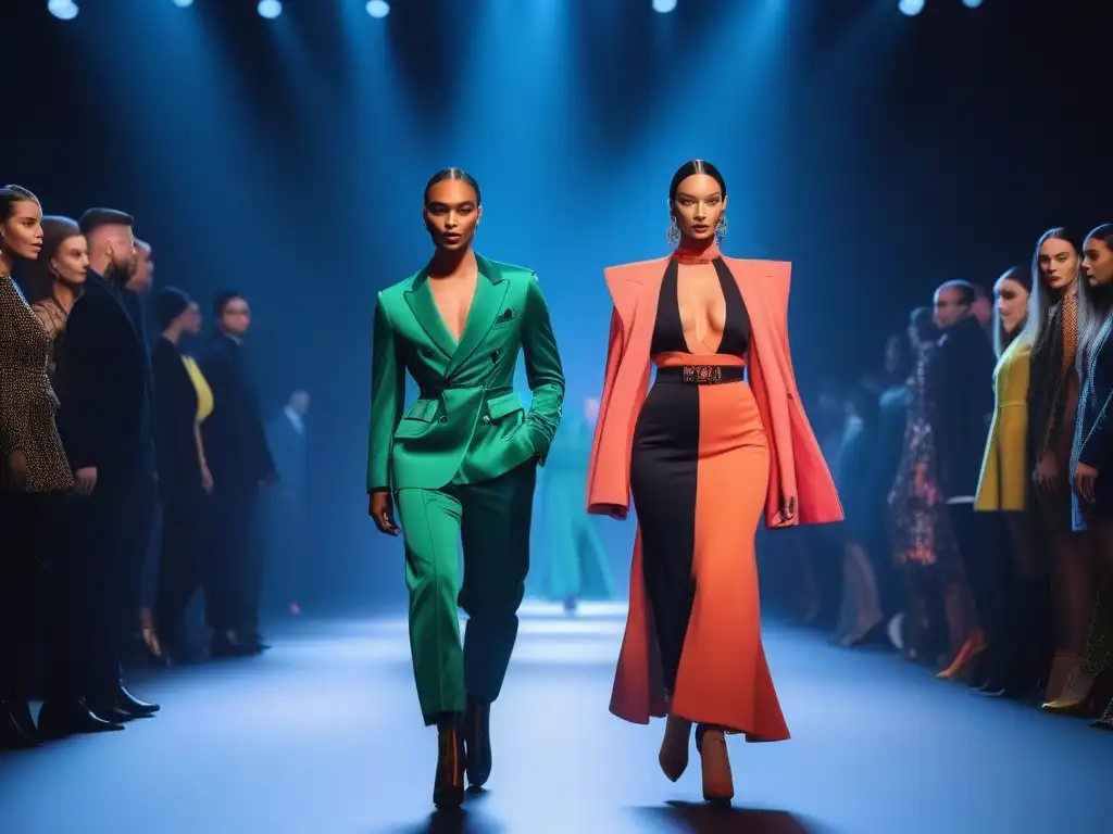 Desfile inclusivo de moda adaptativa: diversidad y empoderamiento Una pasarela futurista con moda adaptativa en evento destacado