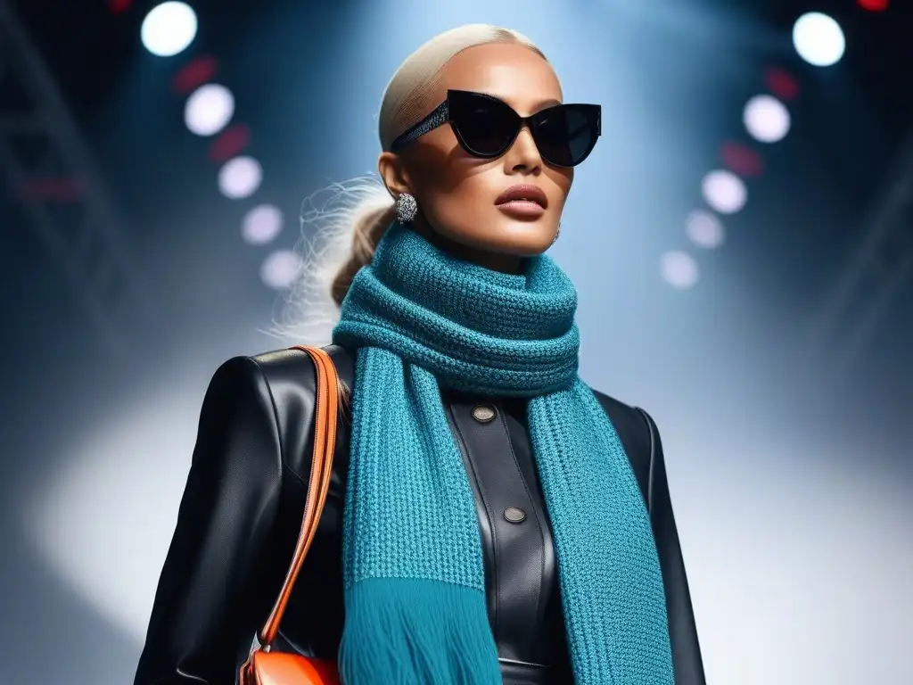 Desfile de moda inclusivo con accesorios de lujo: elegancia y diversidad Una pasarela futurista con modelos que exhiben accesorios de lujo moda inclusiva