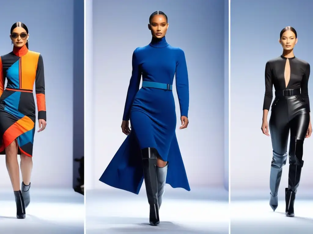 Desfile de moda adaptativa: innovación y estilo para todos Una pasarela futurista con modelos exhibiendo moda adaptativa para discapacidades, fusionando innovación y estilo