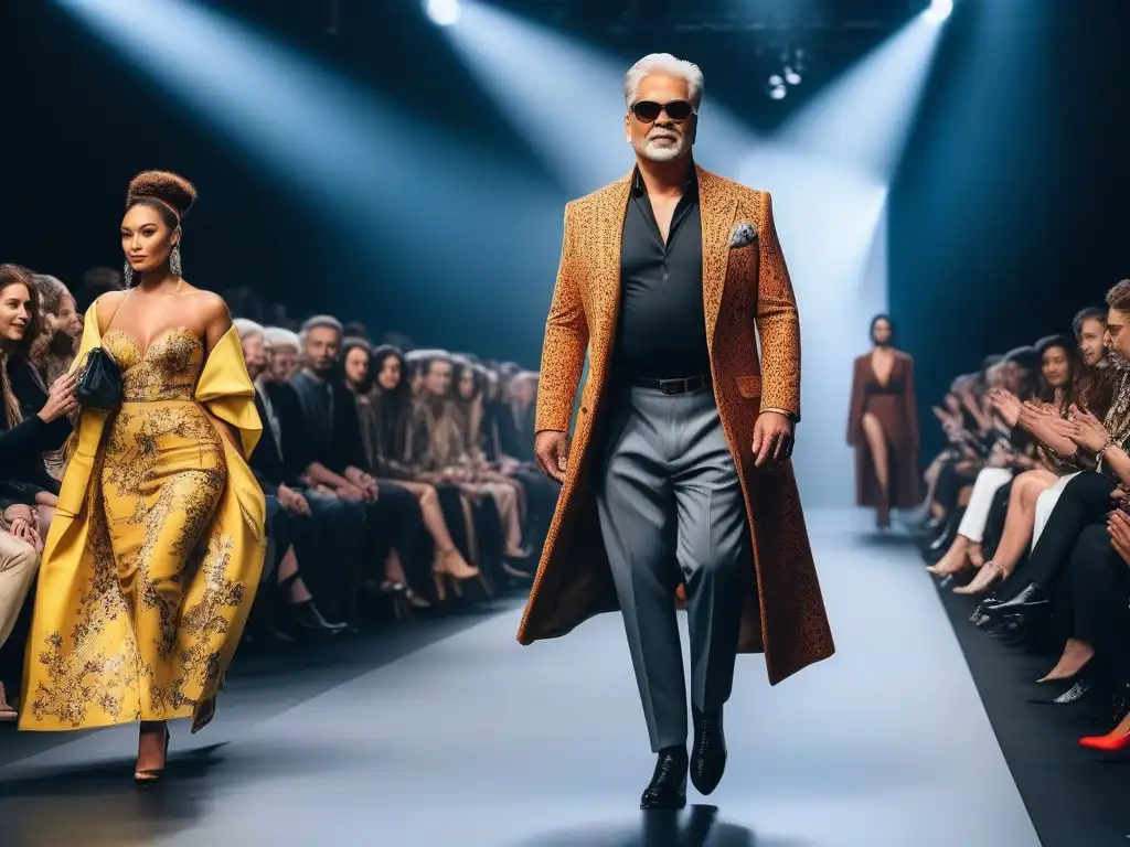 Pasarela inclusiva: diversidad de modelos desfilando con estilo Una pasarela inclusiva y empoderada con modelos de diversas edades, razas y habilidades desfilando juntos