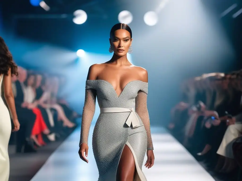 Desfile de moda inclusivo: diversidad y estilo en la pasarela Una pasarela inclusiva con modelos de diferentes edades, etnias y cuerpos desfilando con seguridad y empoderamiento