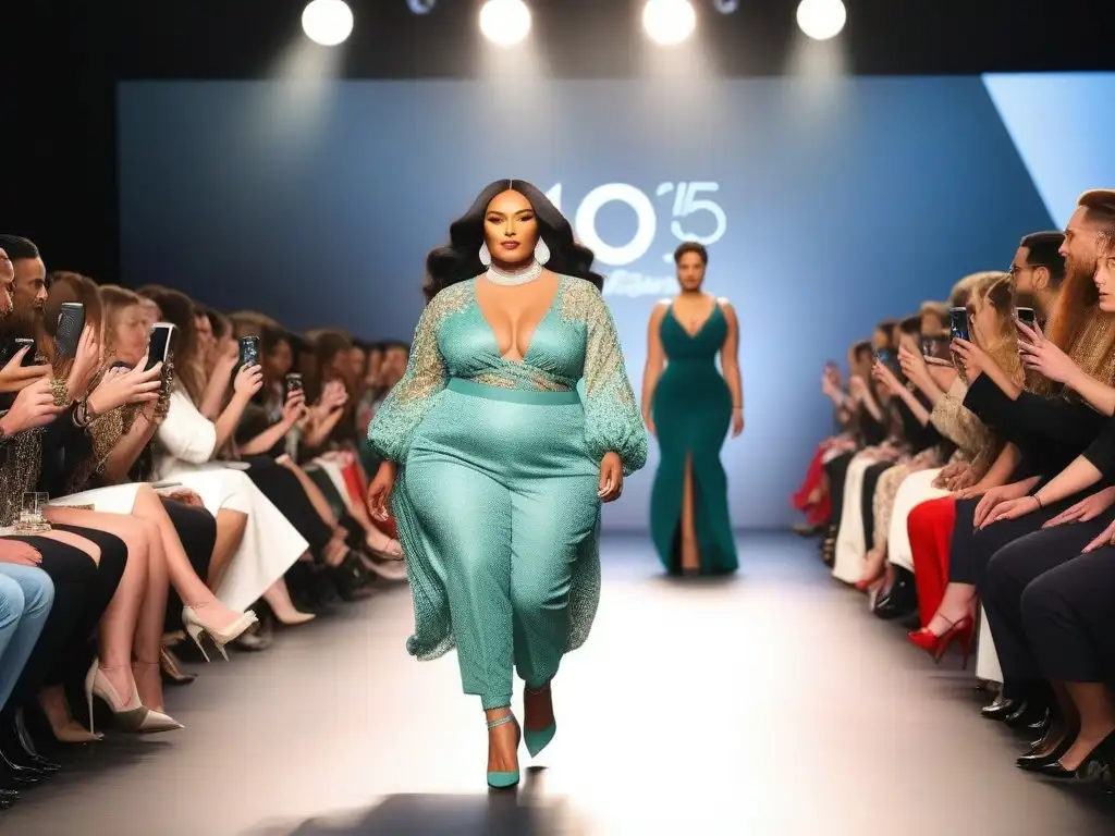 Desfile inclusivo de moda: diversidad y empoderamiento Una pasarela inclusiva con modelos de diversas etnias, edades y tipos de cuerpo luciendo ropa elegante