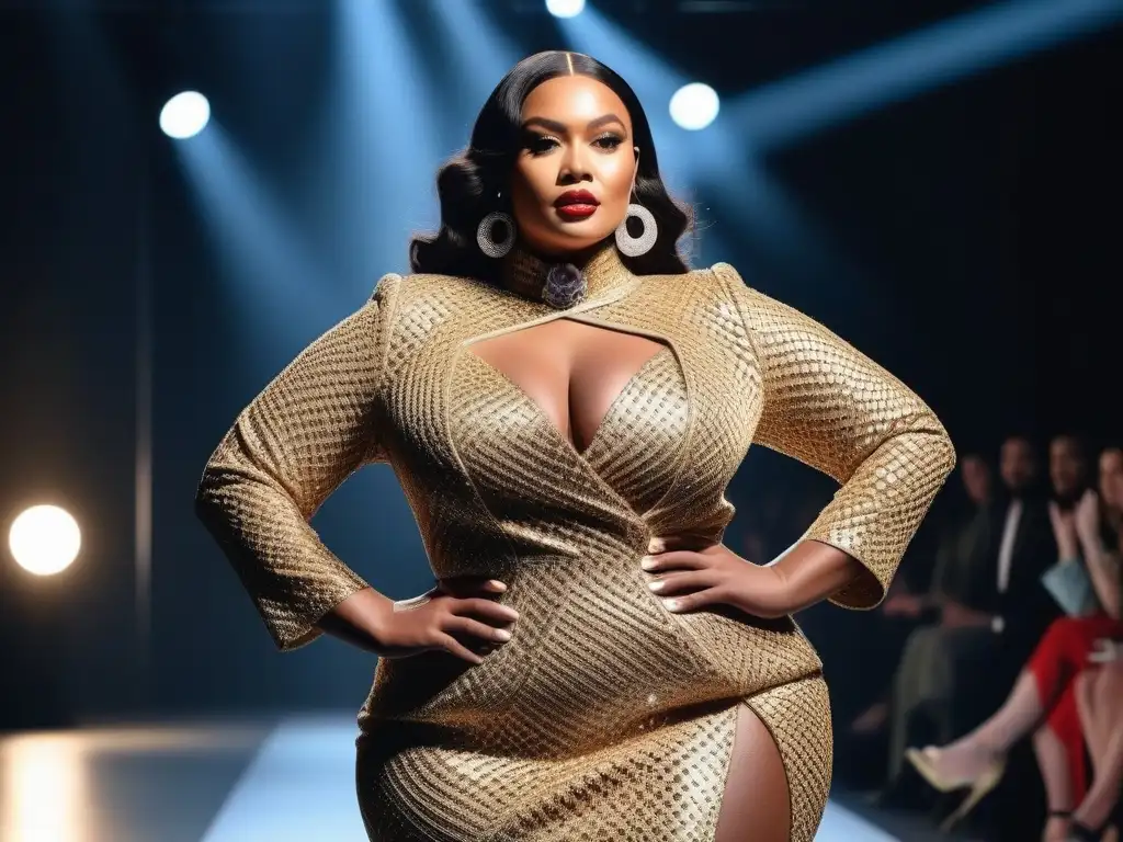 Desfile de moda inclusivo: diversidad y estilo en la pasarela Una pasarela inclusiva con modelos de todas las tallas y etnias luciendo diseños modernos y trendy