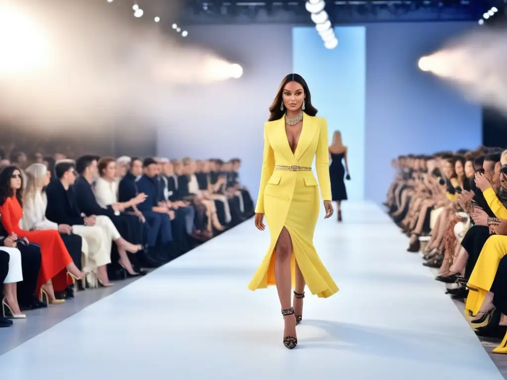 Pasarela de moda: Petite celebrities deslumbran con estilo único y diverso Una pasarela llena de estilo y glamour con petite celebrities exhibiendo sus secretos de estilo
