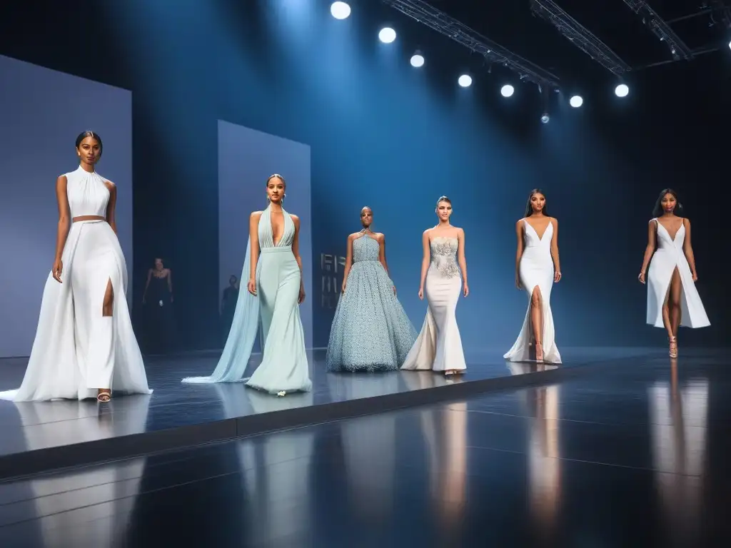 Desfile de moda inclusivo: modelos empoderados en pasarela Una pasarela de marcas de lujo en moda inclusiva, con modelos diversos desfilando con elegancia y empoderamiento