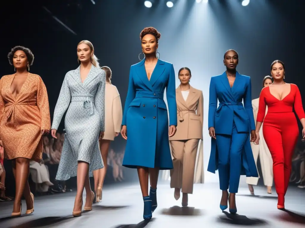Moda adaptativa: desfile inclusivo para la recuperación médica Una pasarela de moda adaptativa para recuperación médica, modelos diversos exudan confianza y empoderamiento