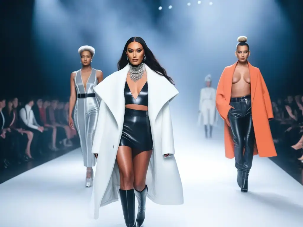 Desfile de moda inclusivo y vanguardista con modelos de género diverso Una pasarela de moda inclusiva para comunidad trans con modelos empoderados y vanguardistas