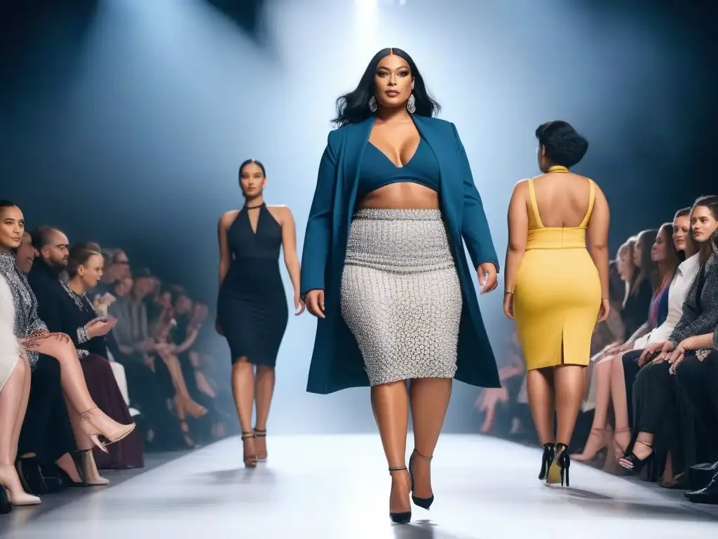 Desfile de moda inclusiva: diversidad y empoderamiento en la pasarela Una pasarela de moda inclusiva para todos cuerpos, donde diversidad y empoderamiento brillan en cada modelo