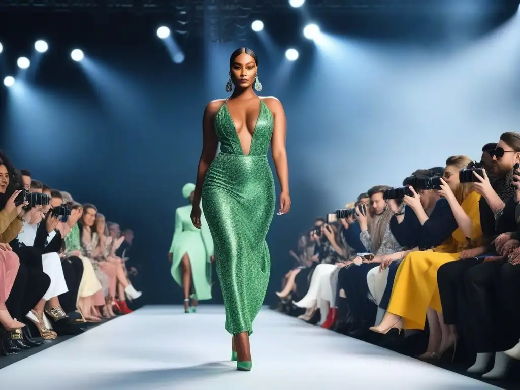 Desfile de moda inclusivo: diversidad y empoderamiento en la pasarela Una pasarela de moda inclusiva para todos cuerpos, celebrando la diversidad y la individualidad en un desfile de alta costura