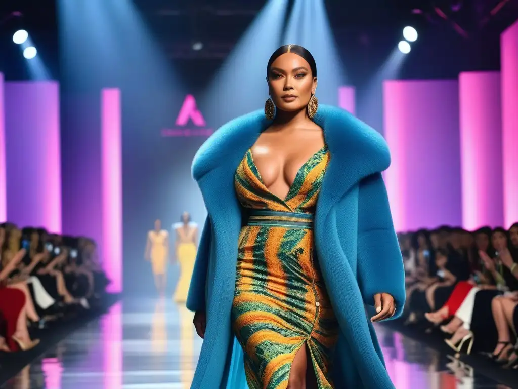 Desfile inclusivo: diversidad y estilo en la pasarela Una pasarela de moda inclusiva y diversa celebrada, con modelos de diferentes etnias, cuerpos y edades luciendo diseños vibrantes y elegantes