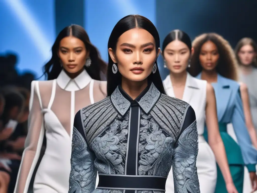 Desfile de moda inclusivo y empoderado: diversidad y elegancia Una pasarela de moda inclusiva y empoderadora con modelos de diferentes edades, etnias y habilidades luciendo diseños elegantes y adaptativos