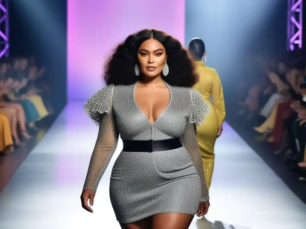 Desfile inclusivo: moda diversa y empoderada en la pasarela Una pasarela de moda inclusiva con modelos diversos desfilando con empoderamiento y estilo
