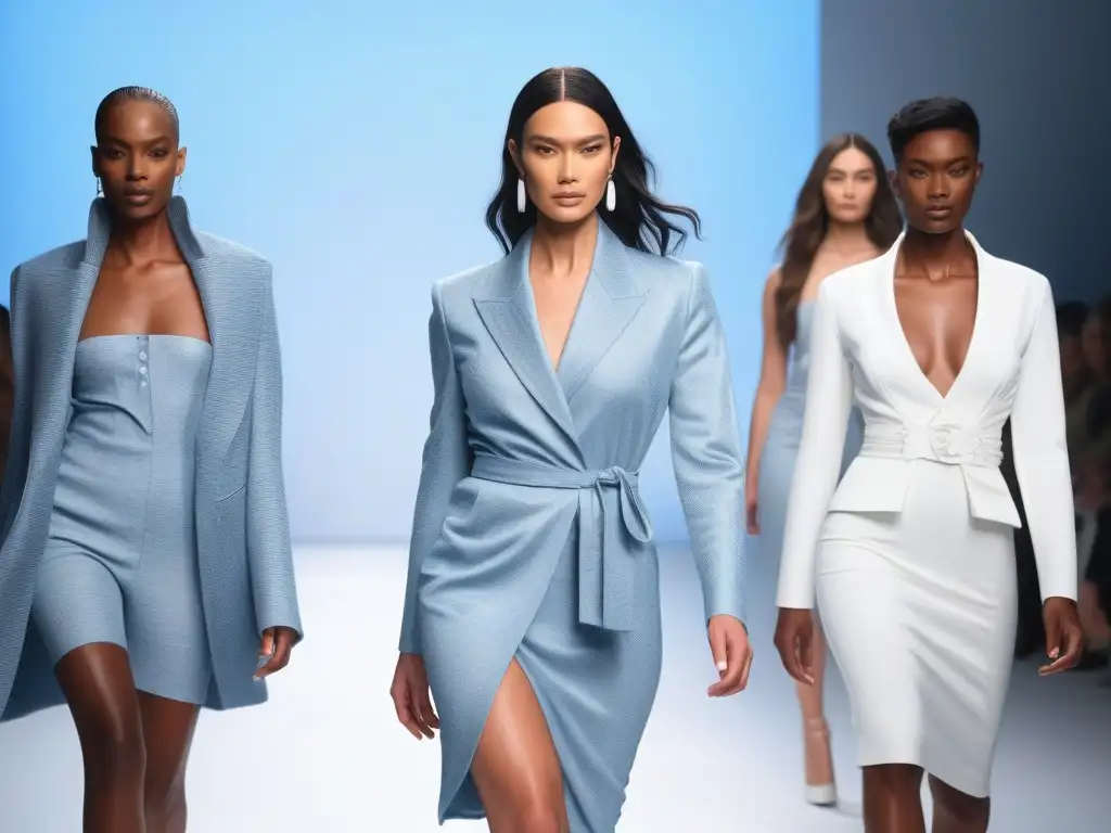 Desfile inclusivo: moda adaptativa en la pasarela Una pasarela de moda inclusiva con modelos diversos luciendo tejidos adaptativos