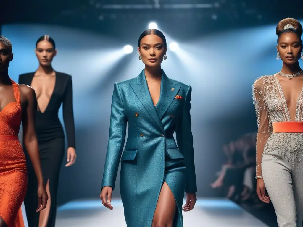 Desfile de moda inclusivo: diversidad y elegancia en la pasarela Una pasarela de moda inclusiva con modelos diversos desfilando con confianza