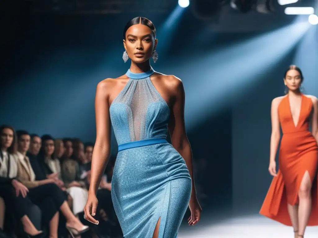 Desfile de moda inclusiva y sostenible: empoderamiento y estilo Una pasarela de moda inclusiva y sostenible diferenciadora, con modelos desfilando con empoderamiento y estilo