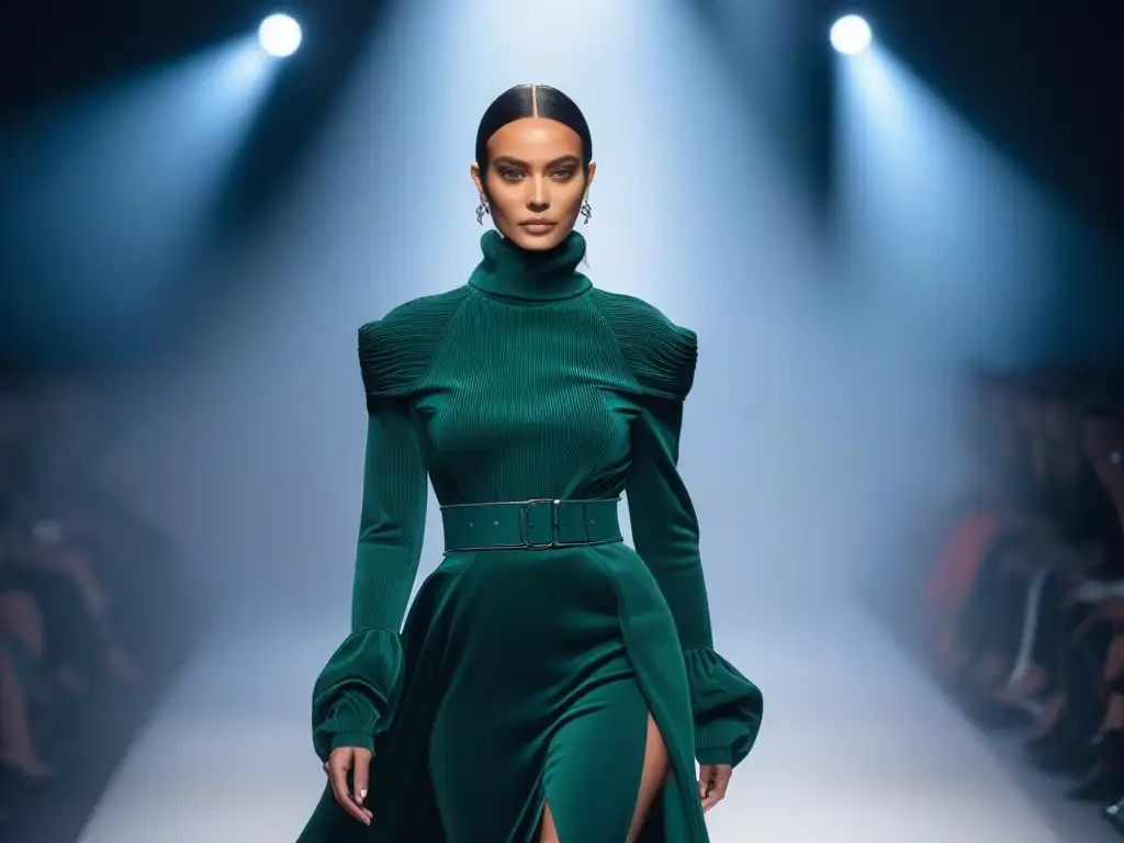 Desfile de moda vegana: innovación y elegancia ética Pasarela de moda vegana sin crueldad animal: modelos desfilan con elegancia y confianza luciendo prendas innovadoras y coloridas