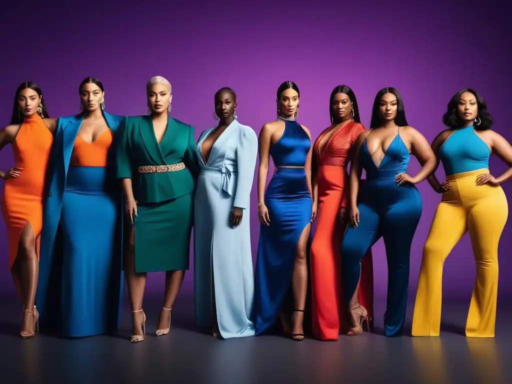 Desfile inclusivo: moda para todos los cuerpos y etnias Una pasarela moderna iluminada con modelos diversos exhibiendo moda inclusiva para todos los cuerpos