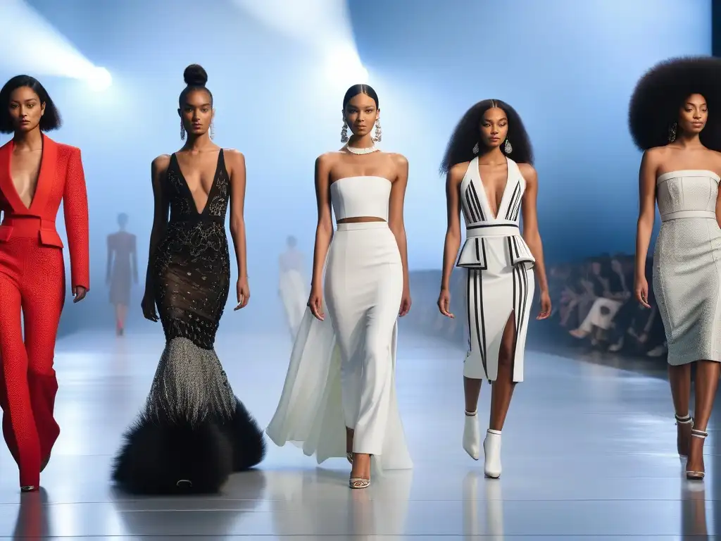 Desfile 3D de moda: Vanguardia y diversidad en alta costura Una pasarela revolucionaria donde la moda de alta costura se democratiza con diseños vanguardistas y colores audaces