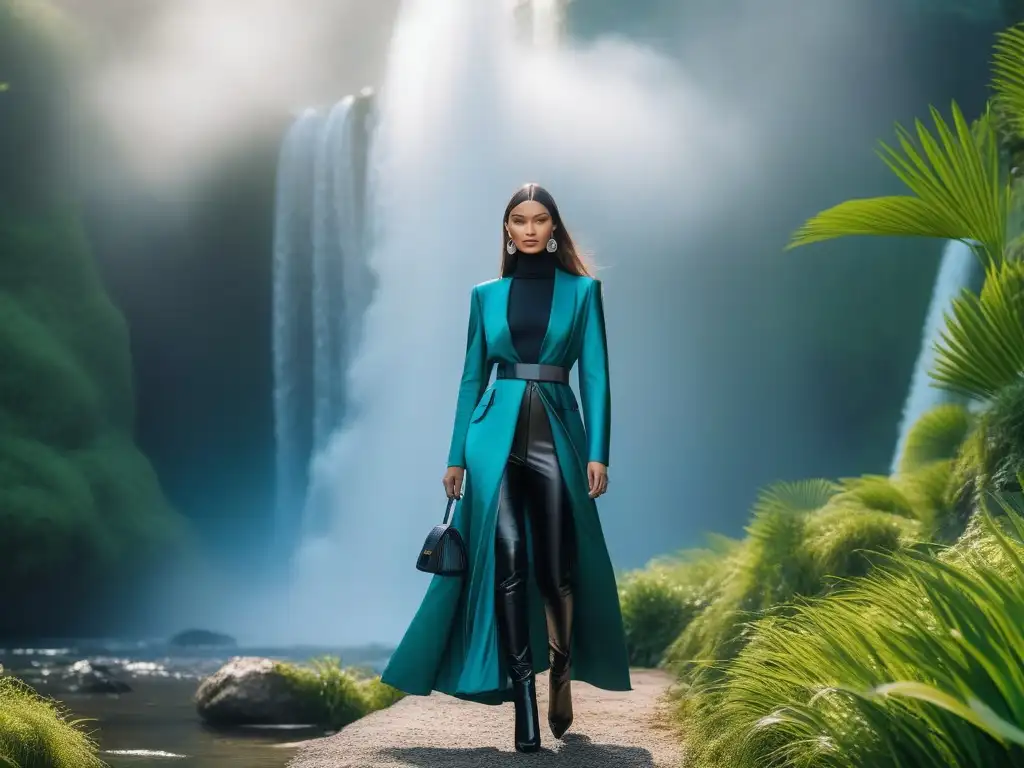 Desfile ecofriendly: moda sostenible, diversidad y estilo Una pasarela vibrante y diversa con modelos de todos los cuerpos y etnias, luciendo moda sostenible