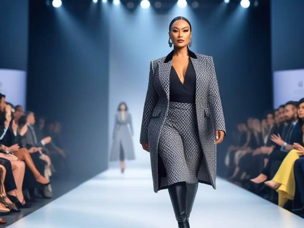 Moda adaptativa: diversidad y empoderamiento en la pasarela Una pasarela vibrante con moda adaptativa para diversidad: modelos diversos lucen prendas innovadoras y funcionales