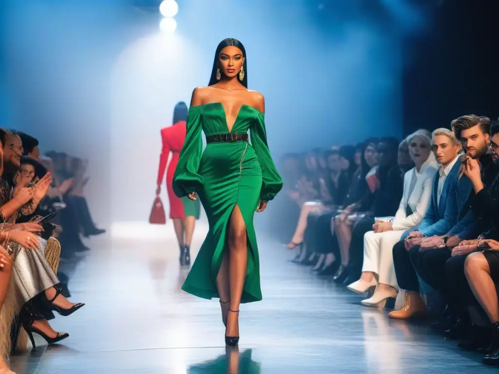 Pasarela inclusiva: moda diversa y empoderada para todos Una pasarela vibrante con modelos diversos desfilando en una colección de moda inclusiva para personas trans
