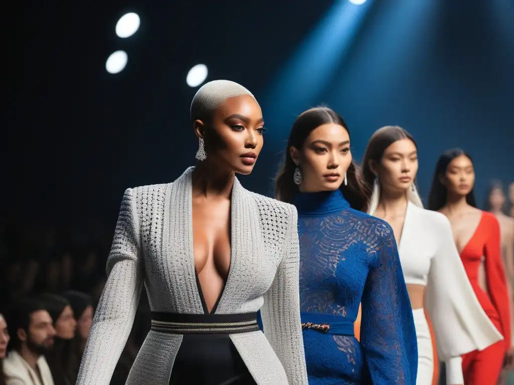 Desfile de moda inclusivo: Celebrando la diversidad con estilo Una pasarela vibrante con modelos diversos desfilando, mostrando moda inclusiva