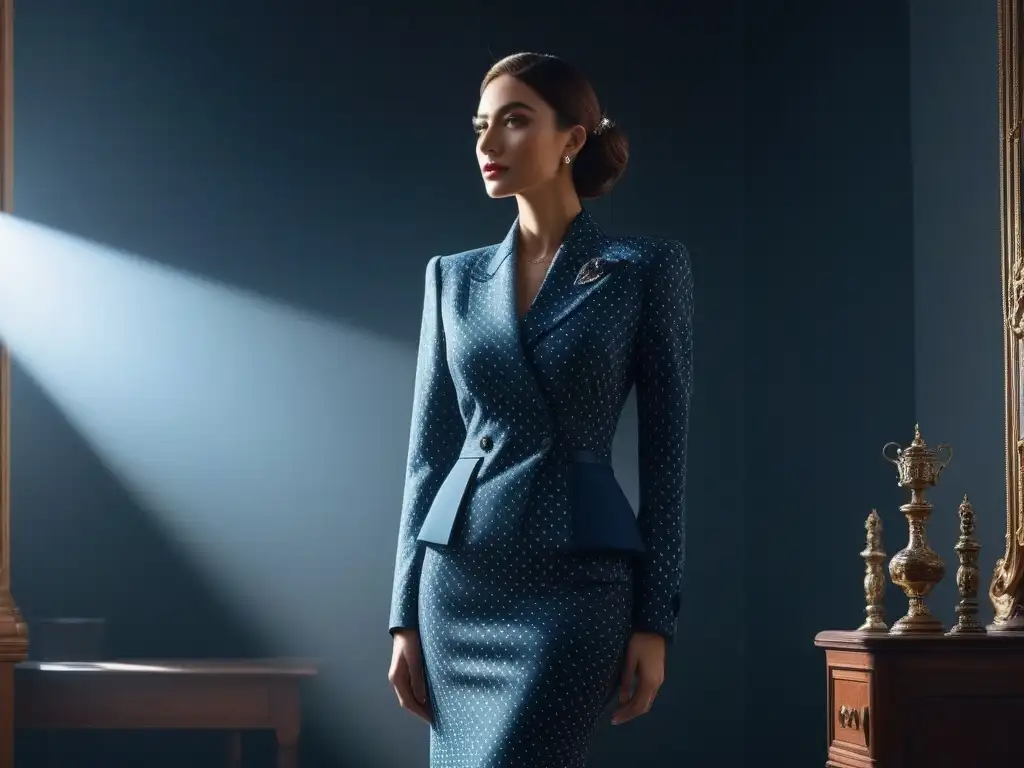 Estiloso y seguro: persona alta en outfit moderno frente al espejo Persona alta vistiendo elegante frente a un espejo en habitación iluminada con ropa alta calidad para altos