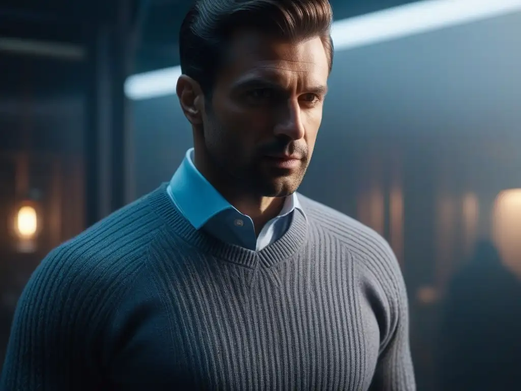 Sweater de cashmere: elegancia y estilo para personas altas 'Persona alta con suéter de cashmere elegante y detallado