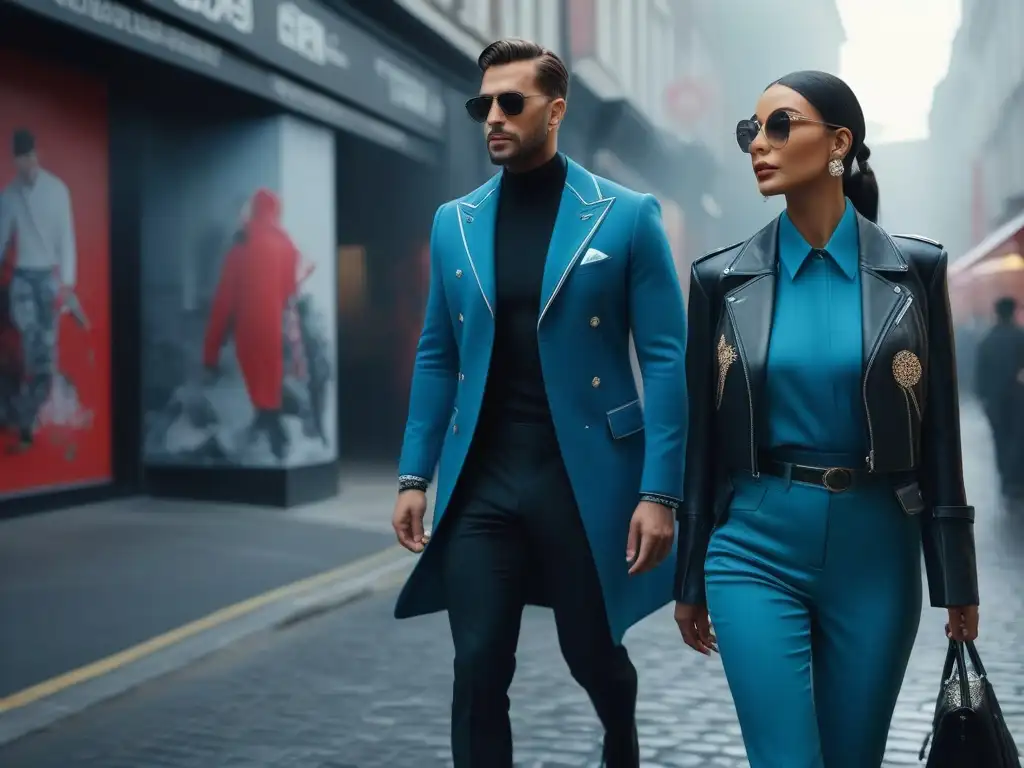 Estilo urbano 2023: Caminando con confianza y modernidad Personas altas exhiben tendencias de moda 2023 con estilo y confianza en la ciudad