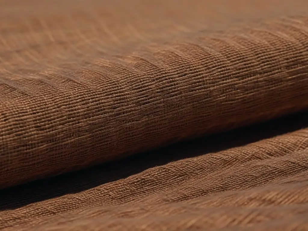 Tejido de cáñamo sostenible: durabilidad y estilo eco-chic Una prenda moderna de moda sostenible, confeccionada en cáñamo, resalta su durabilidad y confort