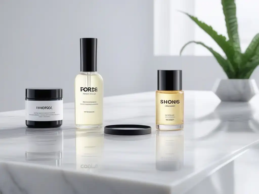 Set de lujo para uñas en mármol blanco Productos de belleza alta gama uñas: Set de cuidado de uñas de lujo sobre elegante encimera de mármol blanco
