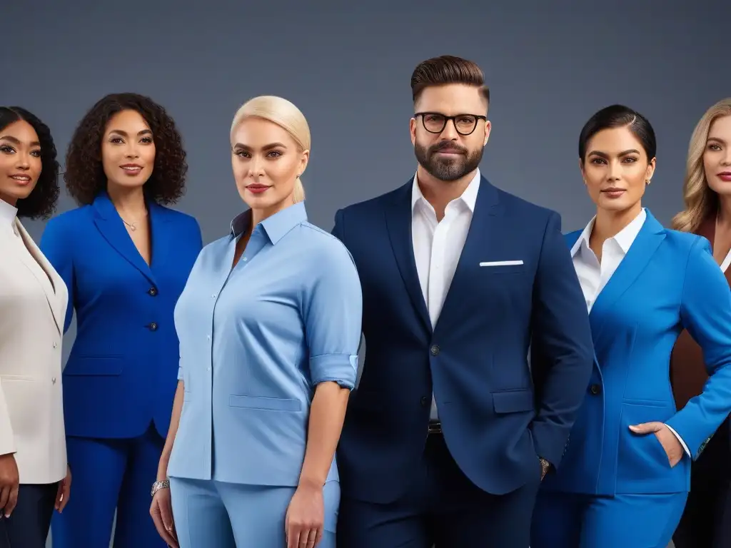 Profesionales seguros con ropa adaptativa en oficina moderna Profesionales con ropa adaptativa para todos cuerpos, mostrando inclusividad y estilo en la oficina moderna