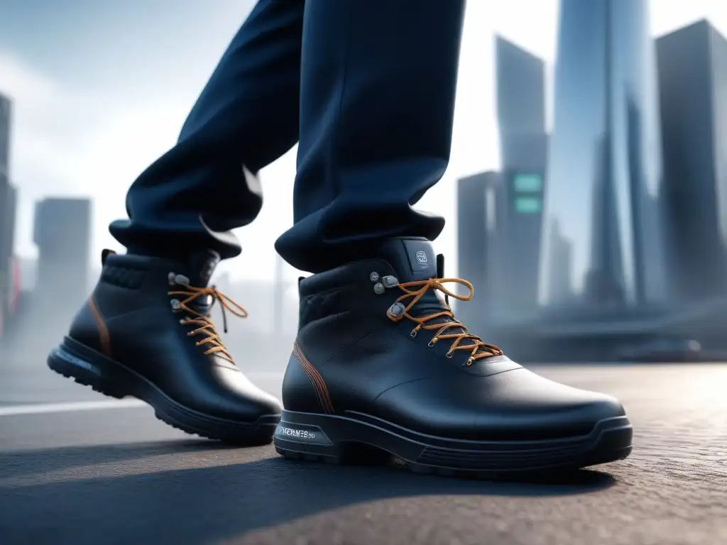 Calzado adaptativo para todos: médicos, bailarines, ejecutivos y más Diversos profesionales con zapatos adaptativos para todas, en una ciudad futurista
