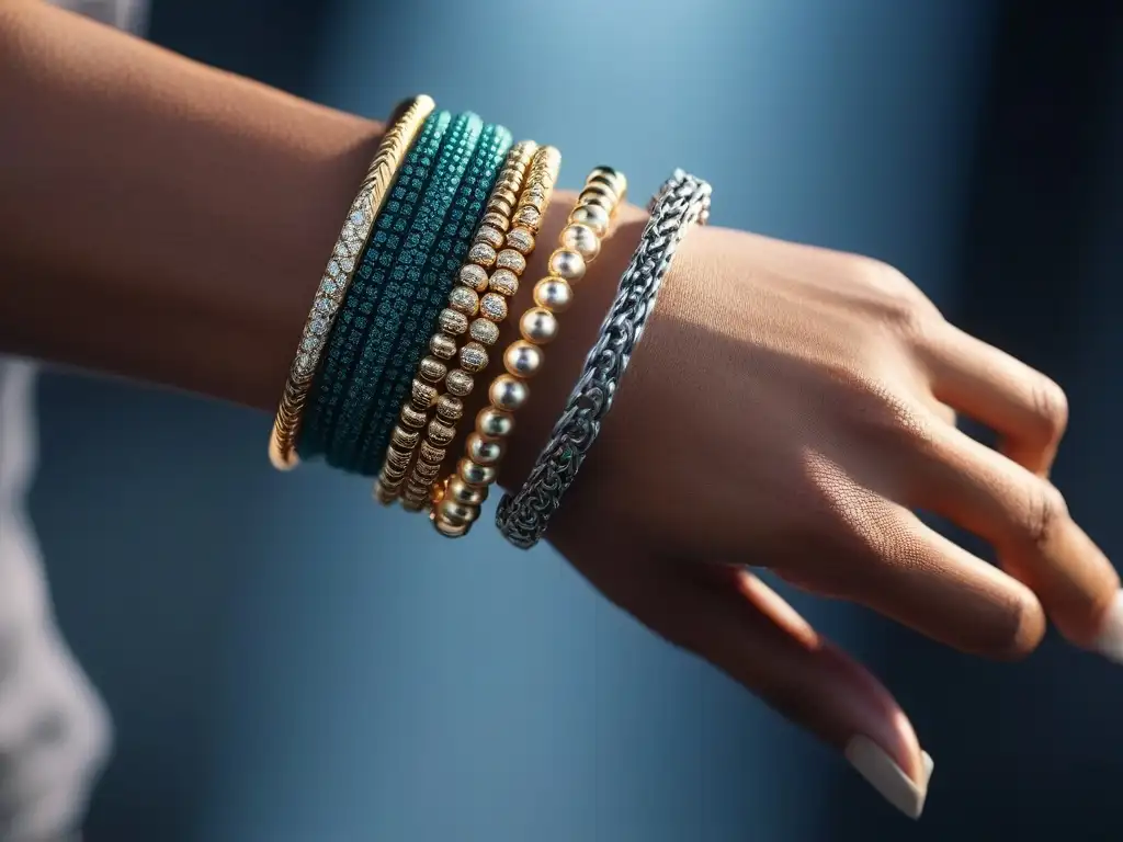 Pulseras de lujo: combinación sofisticada y elegante Pulseras de lujo para ocasiones: una combinación sofisticada de metales, gemas y diseños elegantes en una muñeca estilizada