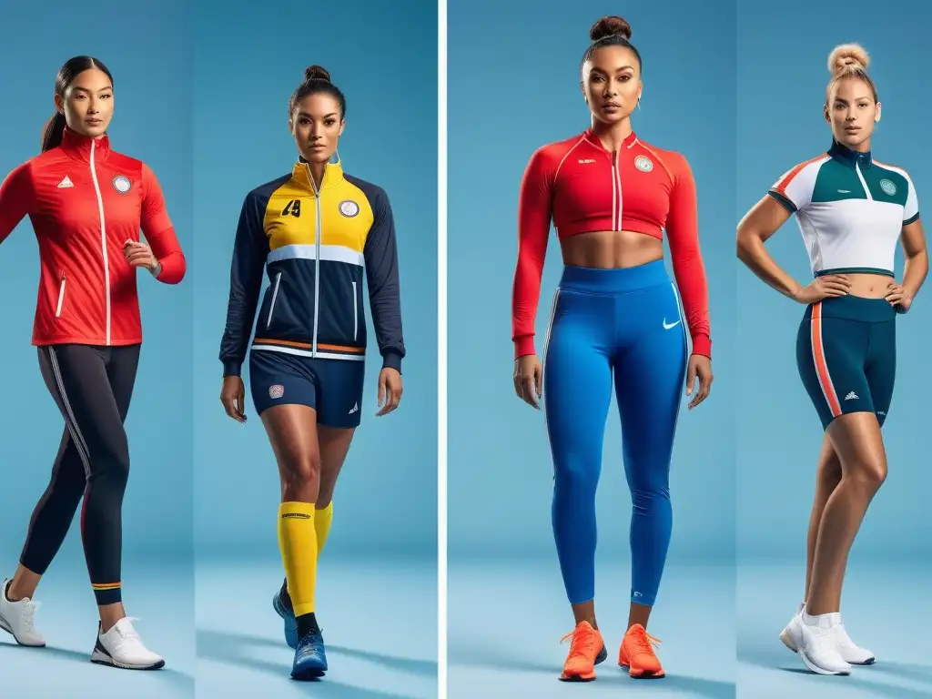 Evolución moda deportiva inclusiva: atletas diversas en acción Un recorrido visual por la evolución de la moda deportiva inclusiva y diversa, a través de atletas de diferentes épocas en acción