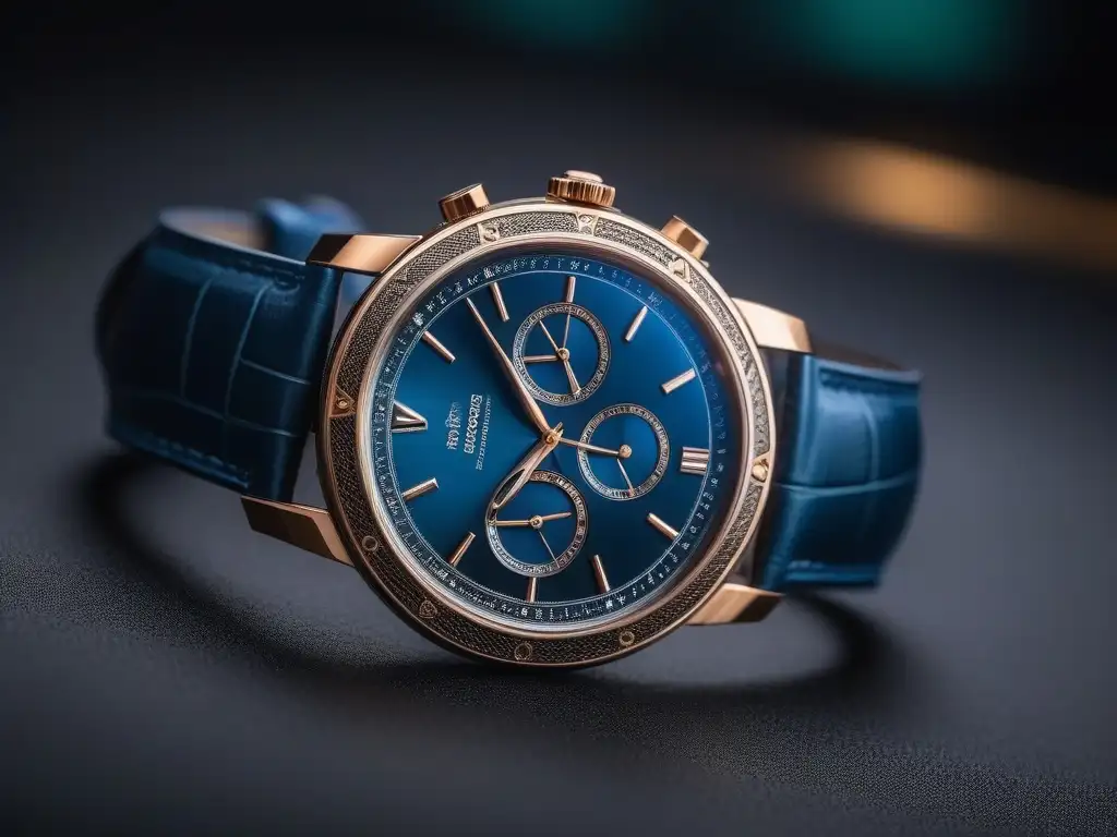 Reloj de lujo: detalle ultradetallado y elegancia atemporal Un reloj de alta gama con detalles intrincados y diseño minimalista