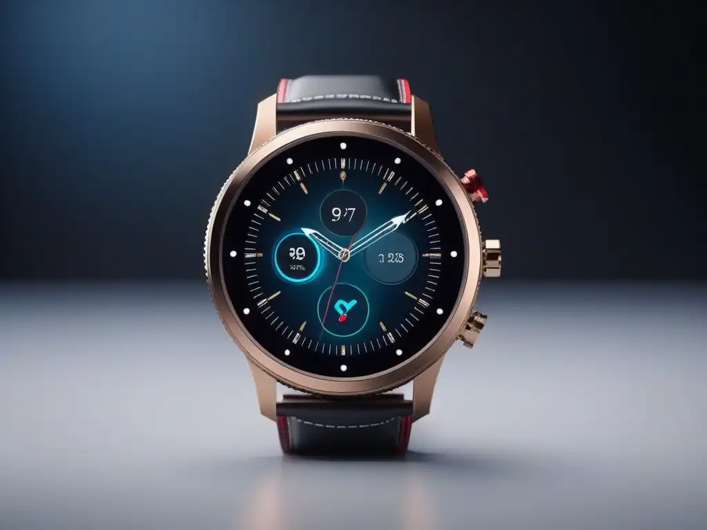 Reloj inteligente futurista de lujo en entorno high-tech Un reloj inteligente futurista de lujo en un entorno de alta tecnología