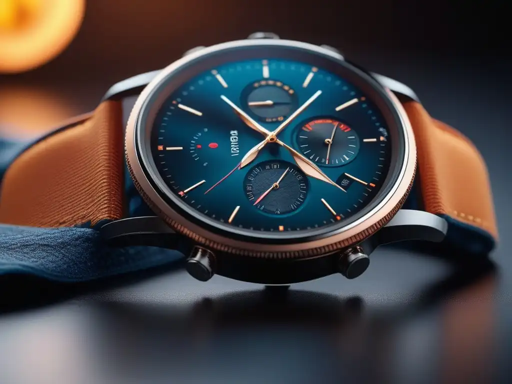 Smartwatch de lujo: elegancia y sofisticación en alta definición Reloj inteligente de lujo en elegante escenario minimalista de alta gama