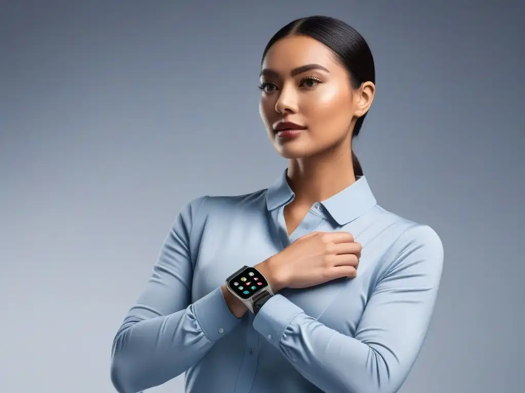Smartwatch inclusivo: modernidad y diversidad en wearables premium Un reloj inteligente moderno y elegante en diferentes muñecas, mostrando la inclusividad de los wearables premium para todos cuerpos