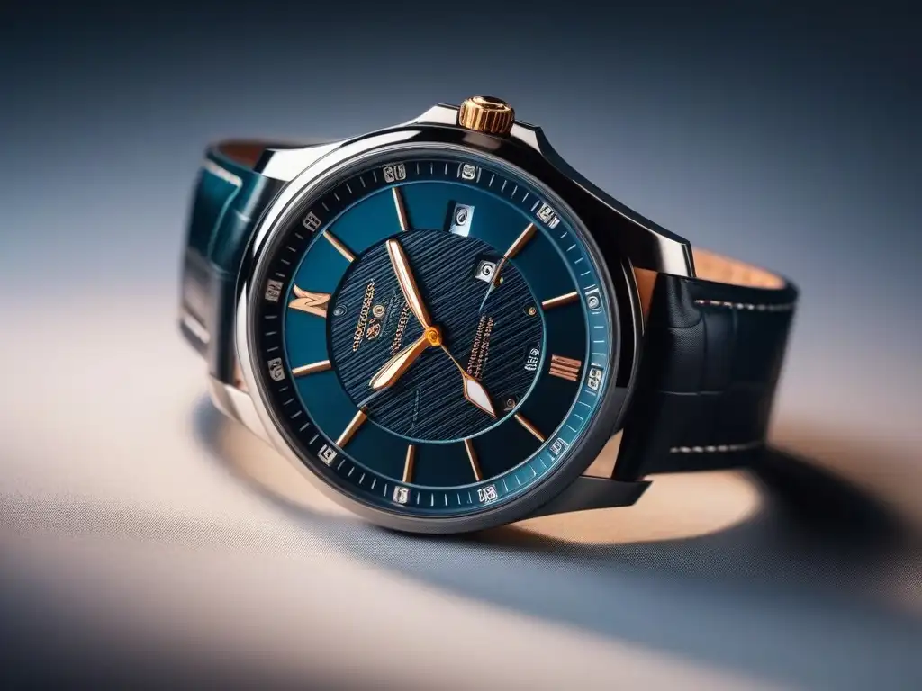 Reloj de lujo: detalle y elegancia en alta resolución Un reloj de lujo moderno y elegante con detalles intrincados, destacando la artesanía
