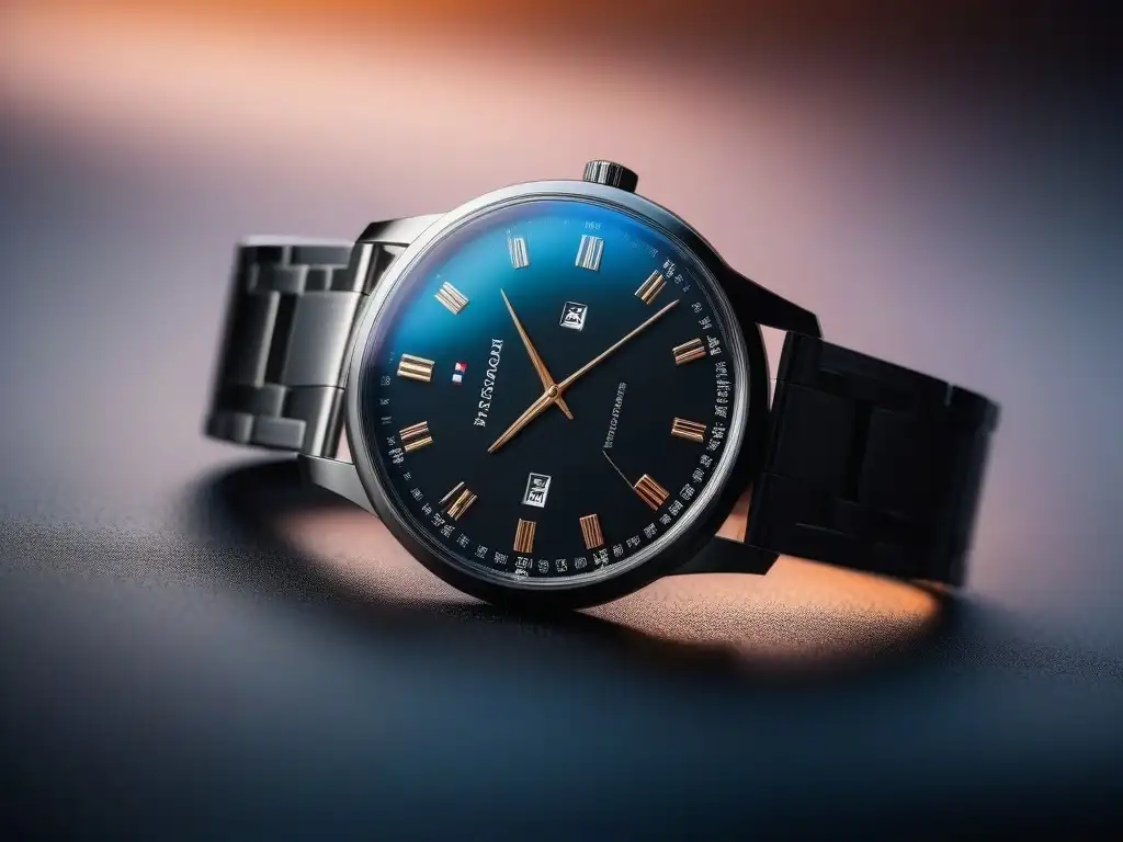 Reloj minimalista de acero: elegancia y precisión Reluciente reloj de alta calidad para altos, con diseño sofisticado y detalles intrincados en acero inoxidable