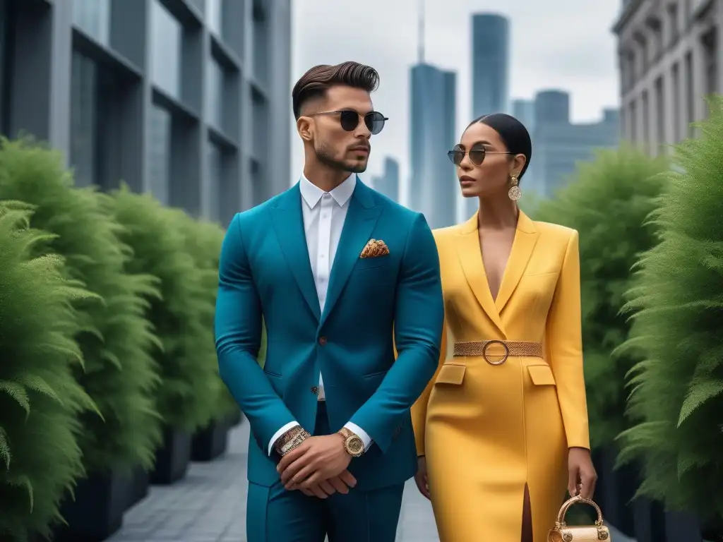 Estilo de lujo y diversidad en la ciudad Una representación detallada de la moda de lujo para todos en un entorno urbano sofisticado y diverso
