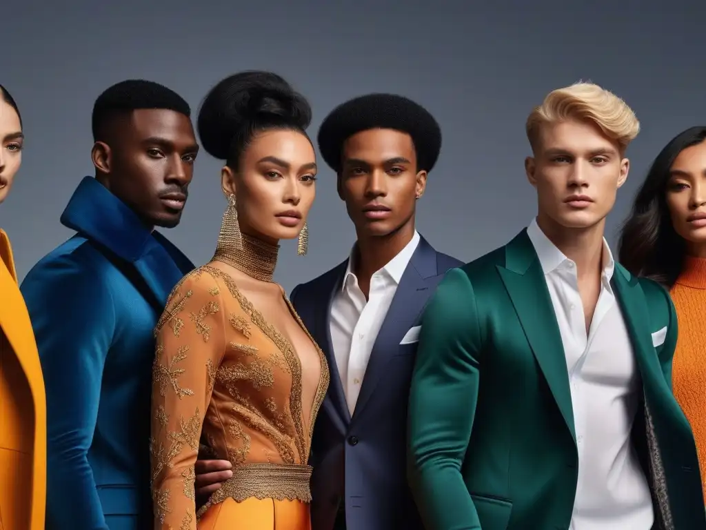 Moda de lujo: diversidad de tonos de piel y colores en alta resolución Una representación impactante de la influencia de colores en la moda de lujo según el tono de piel