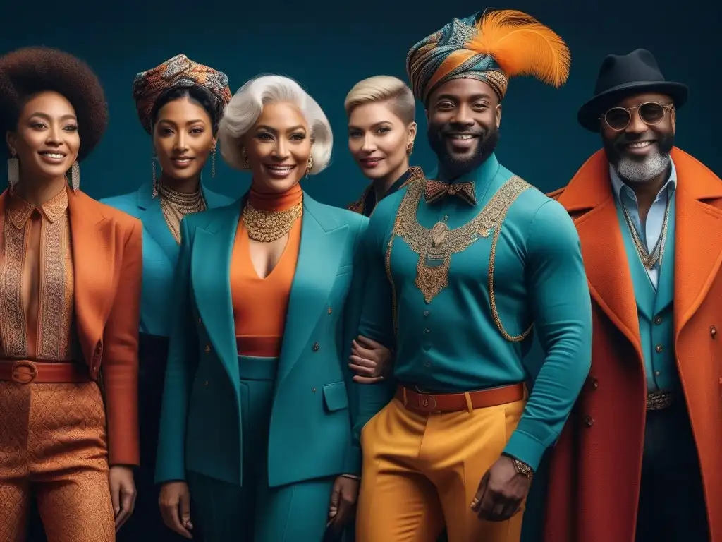 Estilo y diversidad: sonrisas que cuentan historias Un retrato detallado de personas reales de diversas edades, géneros y culturas, con atuendos únicos que reflejan sus historias y personalidades