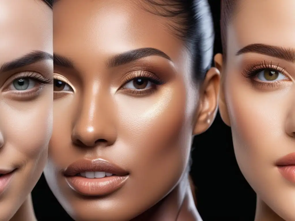 Piel radiante: diversidad y empoderamiento posttratamientos avanzados Retrato detallado de piel radiante y diversa tras tratamientos avanzados, reflejando belleza y empoderamiento